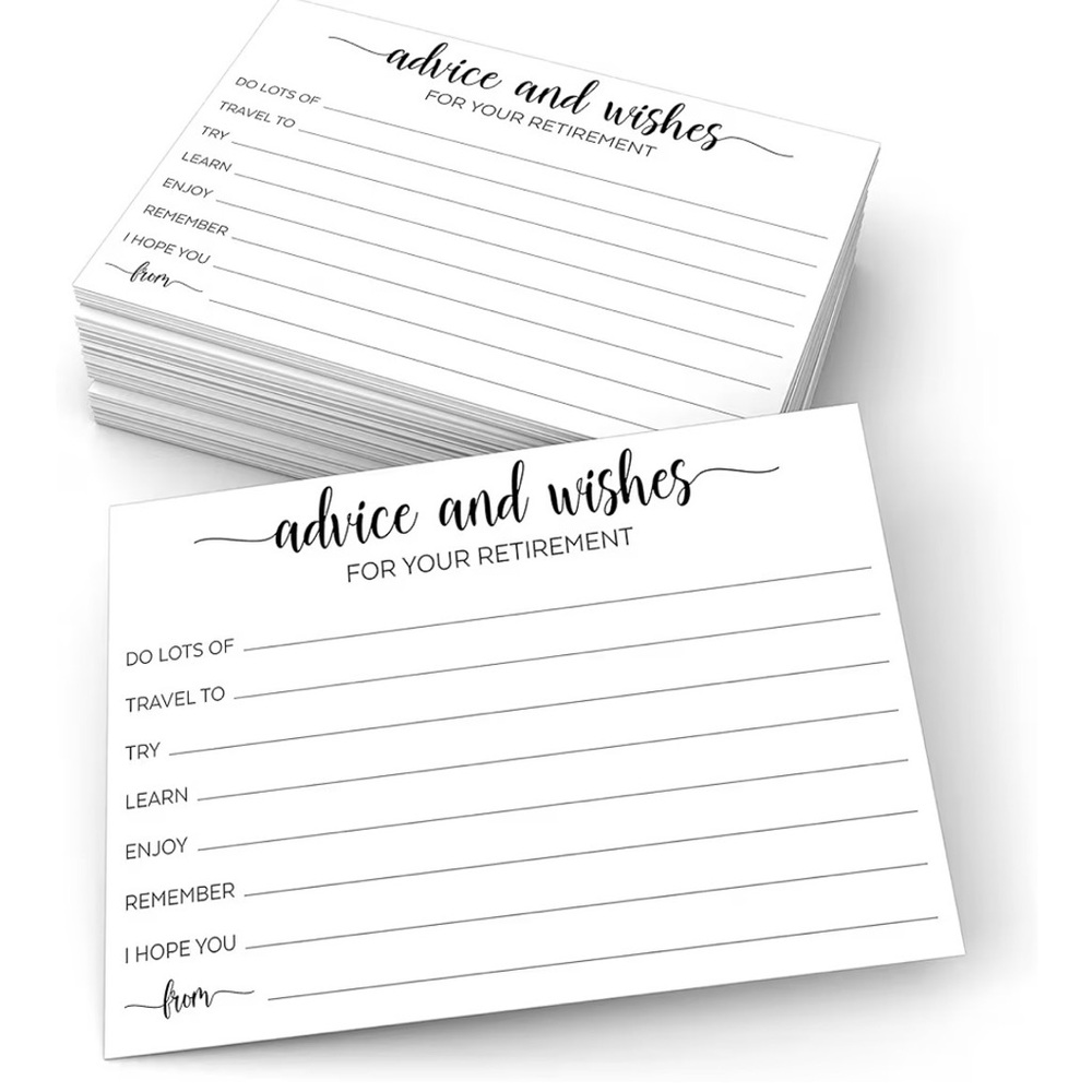 Retirement Advice and Wishes Cards - White